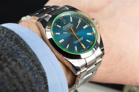 rolex milgauss blue wrist|rolex milgauss 116400gv.